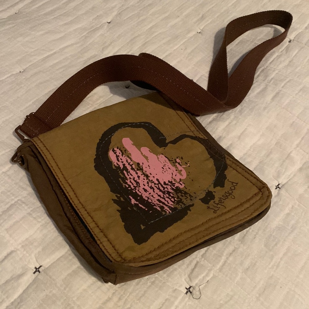 Life is good cross body bag.